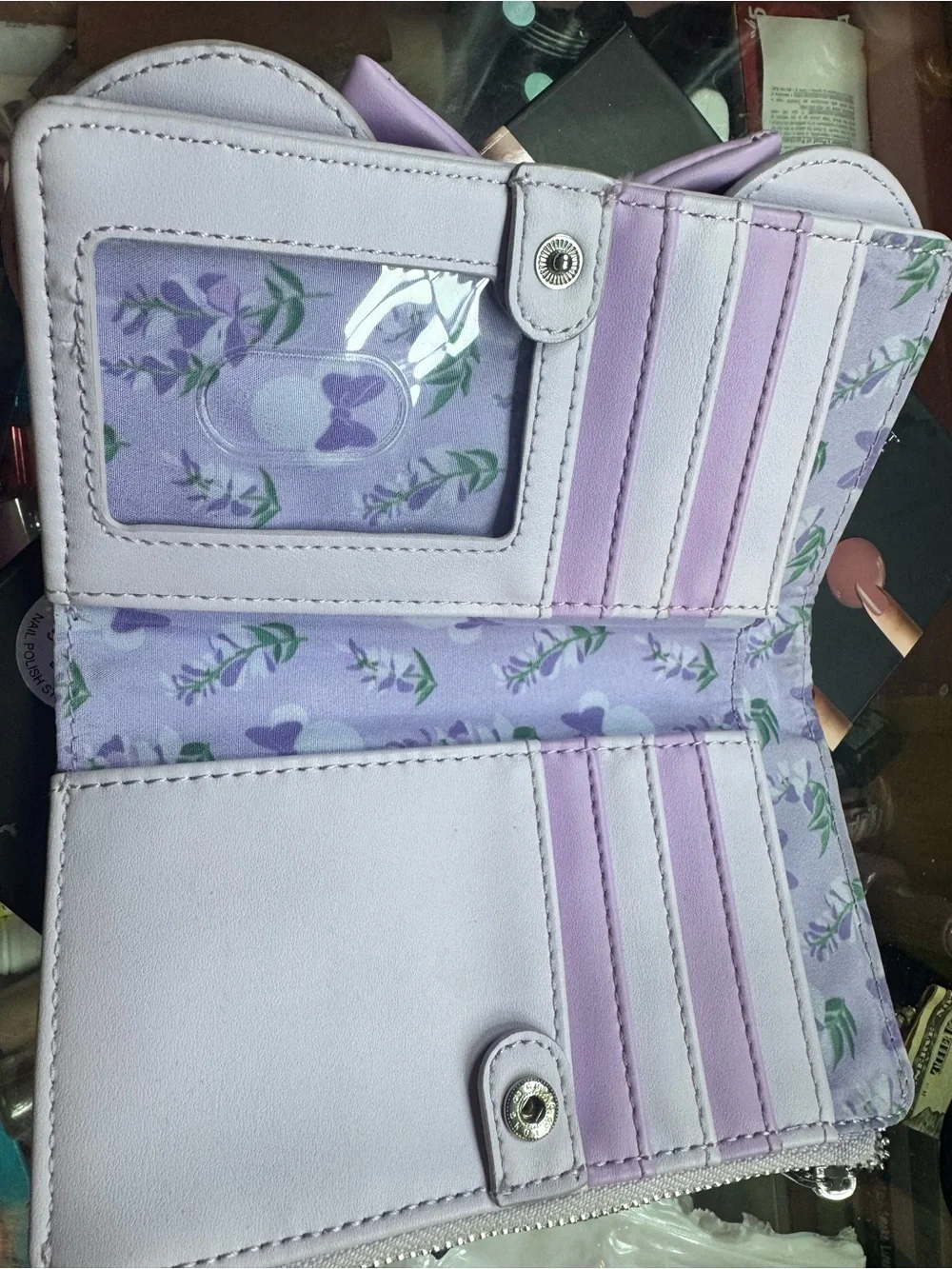 Loungefly Lavender Bow Floral Wallet - Picture 4 of 5